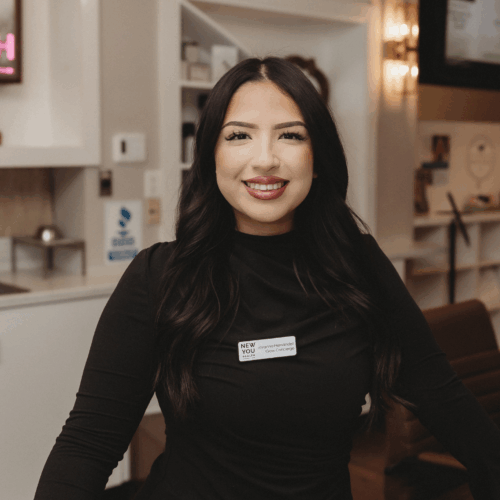 Jovanna is the friendly face who’ll greet you at the front desk and the helpful voice behind the phone when you call New You Health. Whether you’re booking an appointment, curious about one of our services, or just not quite sure where to start—she’s your go-to gal. With a passion for making every visit feel seamless and stress-free, Jovanna keeps things running smoothly so you can focus on feeling your best. Questions? She has answers (and probably a great skincare tip or two). PS: Jovanna is also fluent in Spanish!