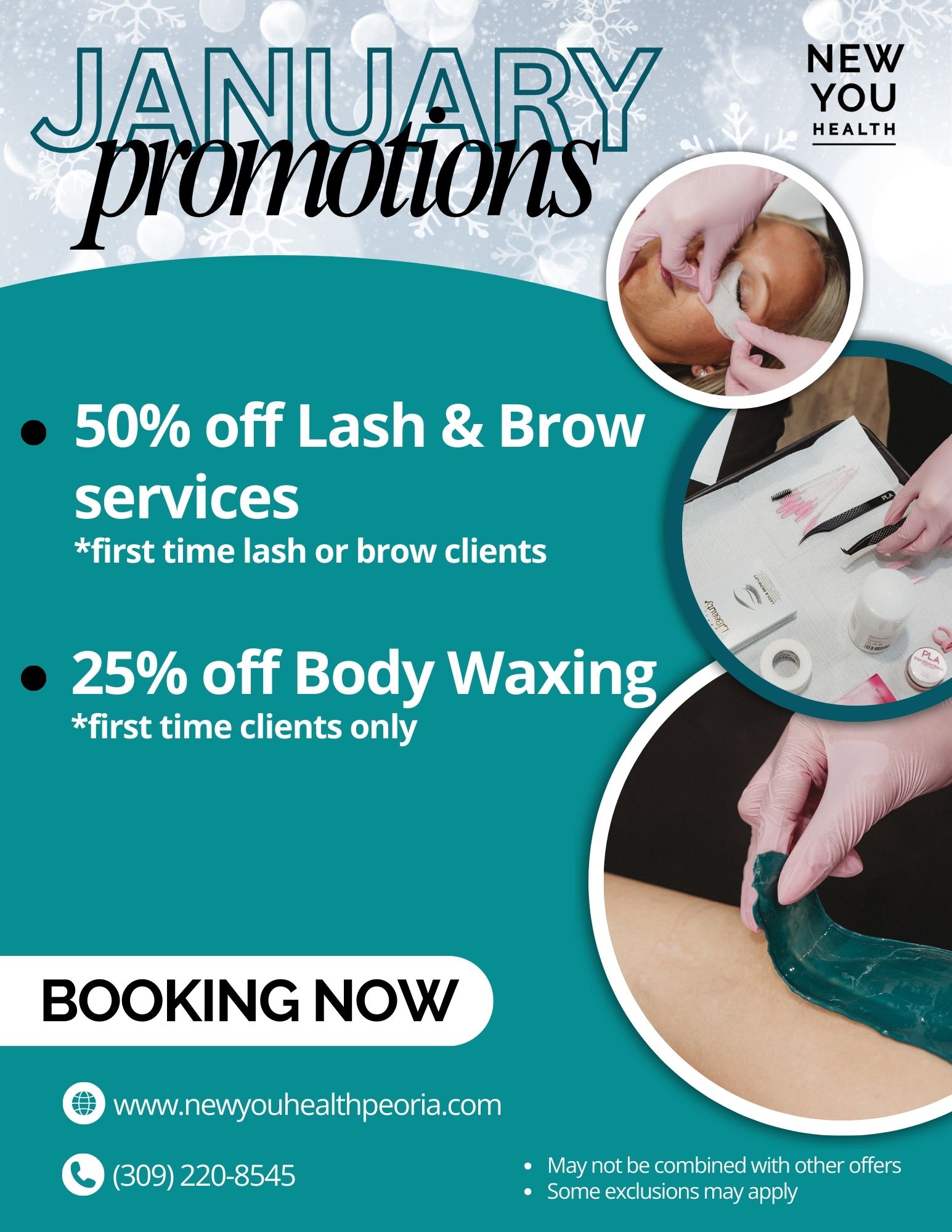 January Promotions in Peoria, IL LAshes, brows, body waxing