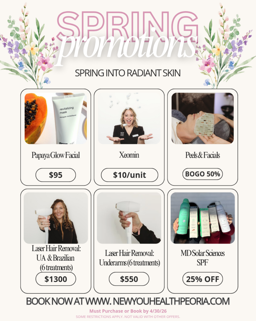 new you health spring deals and promos for skincare peoria illinois
