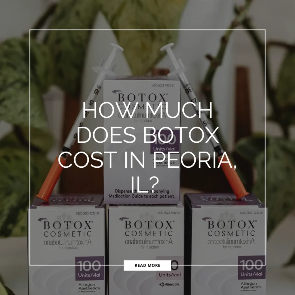 Botox Cosmetic vials and syringes with the title How Much Does Botox Cost in Peoria, IL, from New You Health